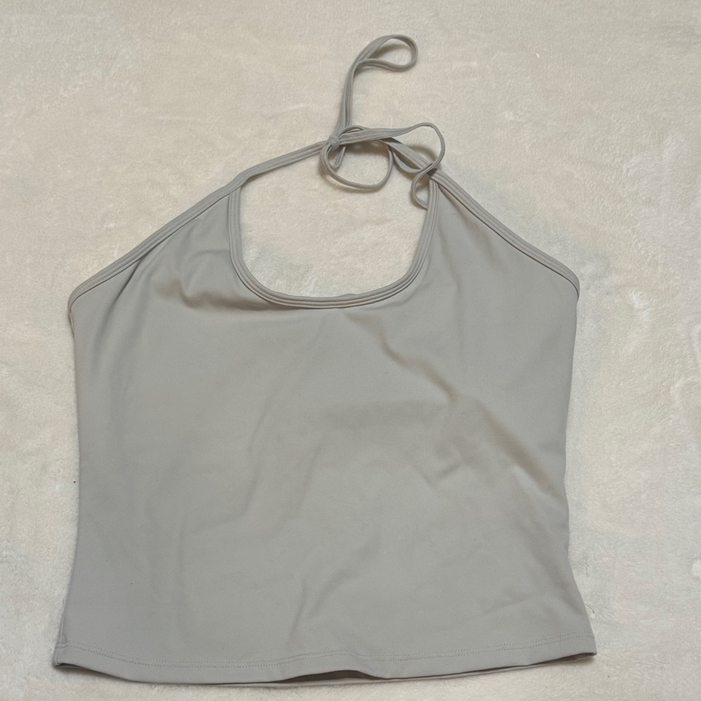 HALTER TIE GYM TOP NEUTRAL